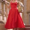 Adabella Italian Tomato Cotton Halter Sundress Adabella Italian Tomato Cotton Halter Sundress