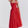 Adabella Italian Tomato Cotton Halter Sundress Adabella Italian Tomato Cotton Halter Sundress