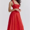 Adabella Italian Tomato Cotton Halter Sundress Adabella Italian Tomato Cotton Halter Sundress