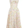 Adabella Pale Blue Meadow Print Cotton Halter Sundress Adabella Pale Blue Meadow Print Cotton Halter Sundress