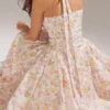 Adabella Pink Meadow Print Cotton Halter Midi Sundress Adabella Pink Meadow Print Cotton Halter Midi Sundress