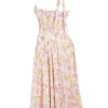 Adabella Pink Meadow Print Cotton Halter Midi Sundress Adabella Pink Meadow Print Cotton Halter Midi Sundress