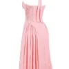 Adabella Rose Pink Cotton Halter Midi Sundress Adabella Rose Pink Cotton Halter Midi Sundress
