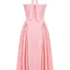 Adabella Rose Pink Cotton Halter Midi Sundress Adabella Rose Pink Cotton Halter Midi Sundress
