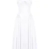 Adabella White Cotton Halter Sundress
