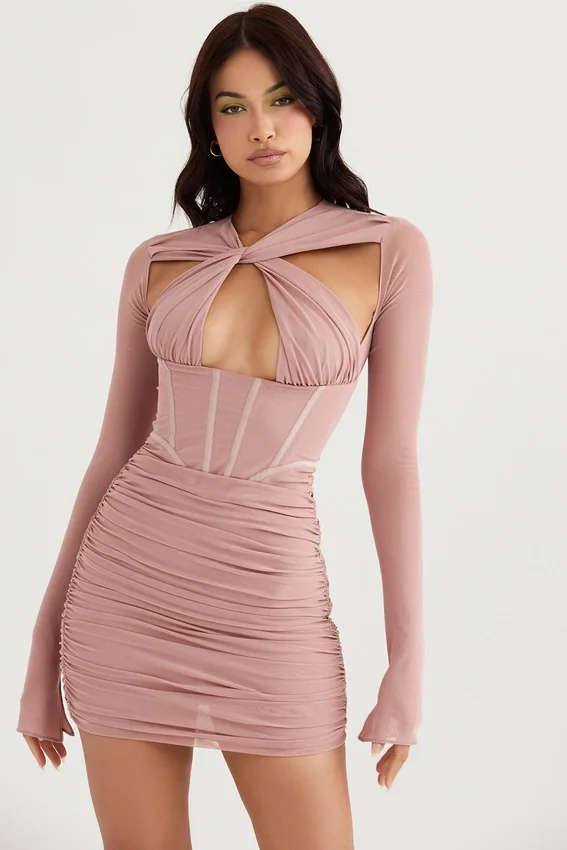 Adanna Blush Corset Mini Dress Adanna Blush Corset Mini Dress