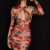 Adanna Rose Print Corset Mini Dress Adanna Rose Print Corset Mini Dress