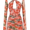 Adanna Rose Print Corset Mini Dress Adanna Rose Print Corset Mini Dress