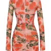 Adanna Rose Print Corset Mini Dress Adanna Rose Print Corset Mini Dress