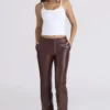 Adara Chocolate Vegan Leather Trousers Adara Chocolate Vegan Leather Trousers