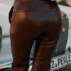 Adara Chocolate Vegan Leather Trousers Adara Chocolate Vegan Leather Trousers