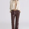 Adara Chocolate Vegan Leather Trousers Adara Chocolate Vegan Leather Trousers