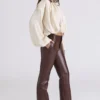 Adara Chocolate Vegan Leather Trousers Adara Chocolate Vegan Leather Trousers