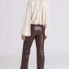 Adara Chocolate Vegan Leather Trousers Adara Chocolate Vegan Leather Trousers