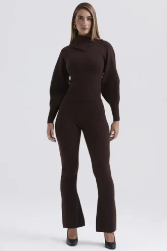 Adelita Chocolate Cashmere Blend Sweater