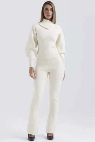Adelita Cream Cashmere Blend Sweater