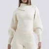 Adelita Cream Cashmere Blend Sweater