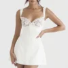 Adriana Ivory Satin and Lace Mini Dress Adriana Ivory Satin and Lace Mini Dress