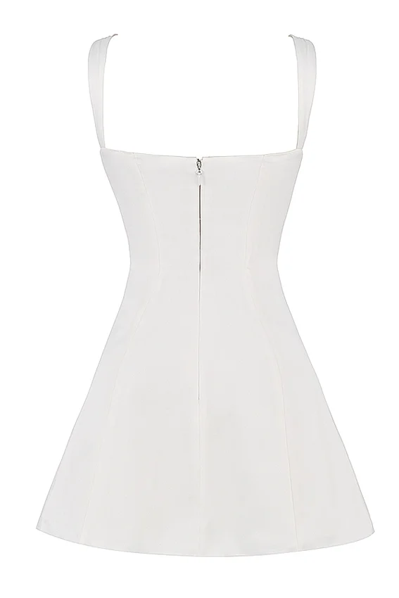 Adriana Ivory Satin and Lace Mini Dress Adriana Ivory Satin and Lace Mini Dress