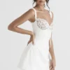 Adriana Ivory Satin and Lace Mini Dress Adriana Ivory Satin and Lace Mini Dress