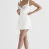 Adriana Ivory Satin and Lace Mini Dress Adriana Ivory Satin and Lace Mini Dress