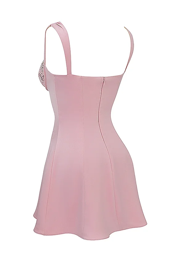 Adriana Rose Satin And Lace Mini Dress Adriana Rose Satin And Lace Mini Dress