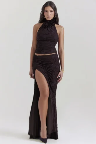 Adrielle Cocoa Midi Skirt Adrielle Cocoa Midi Skirt