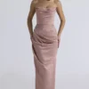 Adrienne Blush Satin Strapless Gown