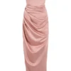 Adrienne Blush Satin Strapless Gown