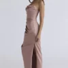 Adrienne Blush Satin Strapless Gown