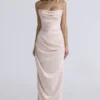 Adrienne Champagne Satin Strapless Gown Adrienne Champagne Satin Strapless Gown