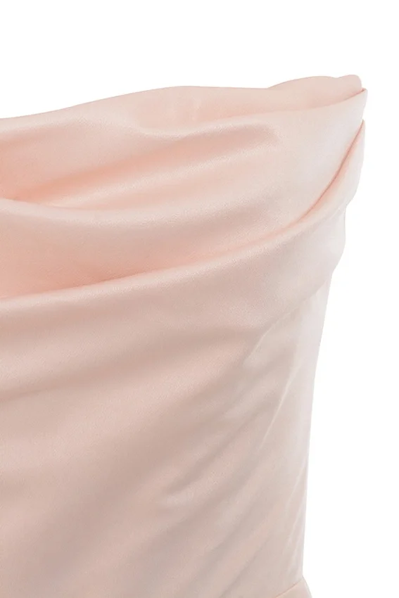 Adrienne Champagne Satin Strapless Gown Adrienne Champagne Satin Strapless Gown