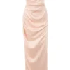 Adrienne Champagne Satin Strapless Gown Adrienne Champagne Satin Strapless Gown