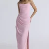 Adrienne Pink Quartz Georgette Strapless Gown Adrienne Pink Quartz Georgette Strapless Gown