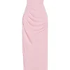 Adrienne Pink Quartz Georgette Strapless Gown Adrienne Pink Quartz Georgette Strapless Gown