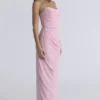 Adrienne Pink Quartz Georgette Strapless Gown Adrienne Pink Quartz Georgette Strapless Gown