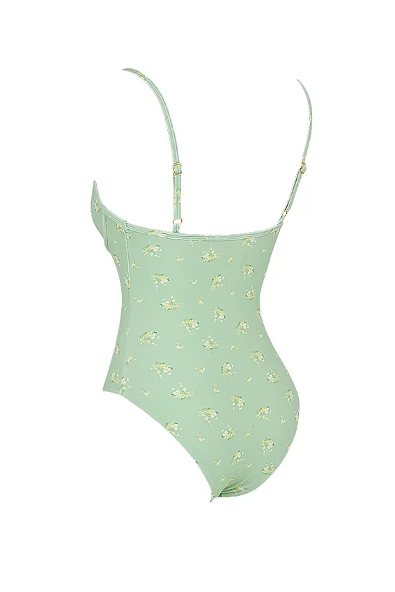 Aguilla Olive Floral Print Underwired Swimsuit Aguilla Olive Floral Print Underwired Swimsuit