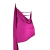 Aida Hot Pink Asymmetric Wrap Neck Dress Aida Hot Pink Asymmetric Wrap Neck Dress