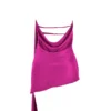 Aida Hot Pink Asymmetric Wrap Neck Dress Aida Hot Pink Asymmetric Wrap Neck Dress