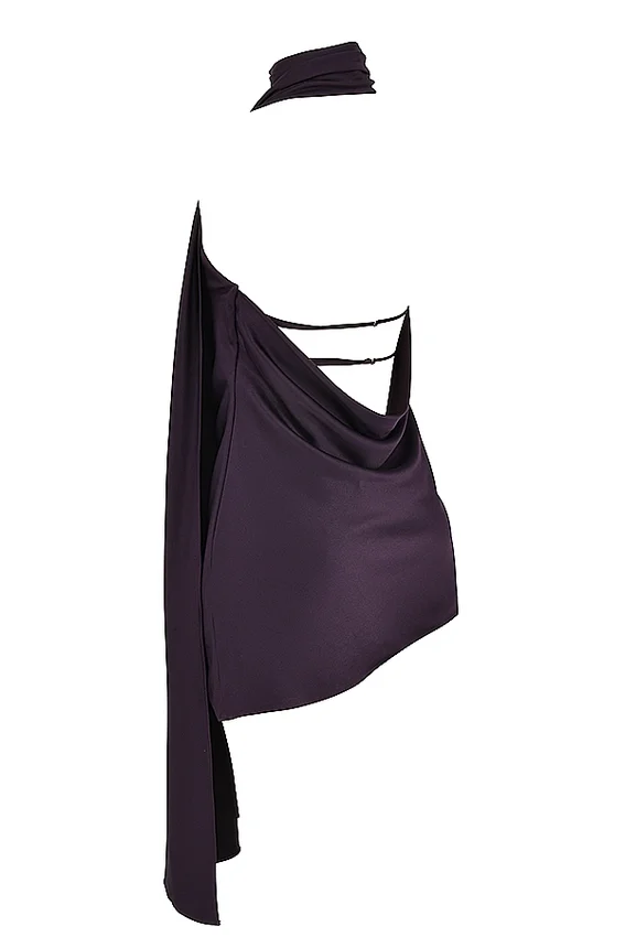 Aida Night Shade Asymmetric Wrap Neck Dress Aida Night Shade Asymmetric Wrap Neck Dress