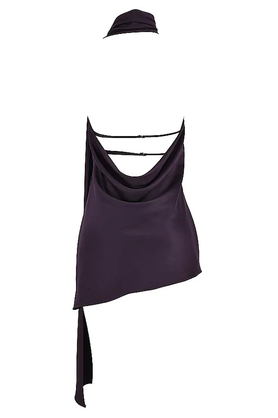 Aida Night Shade Asymmetric Wrap Neck Dress Aida Night Shade Asymmetric Wrap Neck Dress