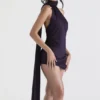 Aida Night Shade Asymmetric Wrap Neck Dress Aida Night Shade Asymmetric Wrap Neck Dress
