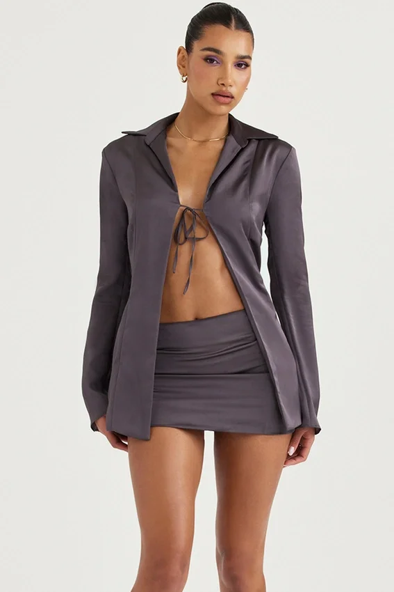 Ailsa Shadow Tie Front Top Ailsa Shadow Tie Front Top