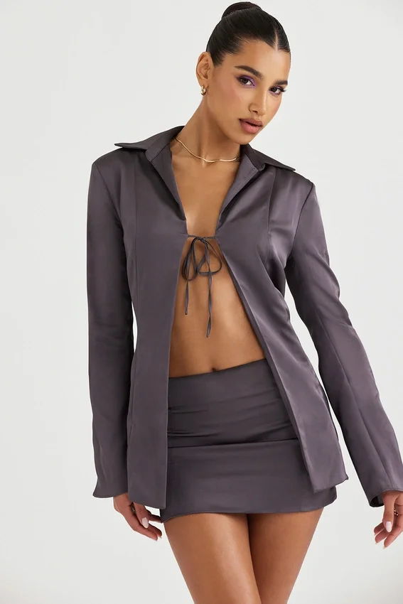 Ailsa Shadow Tie Front Top Ailsa Shadow Tie Front Top
