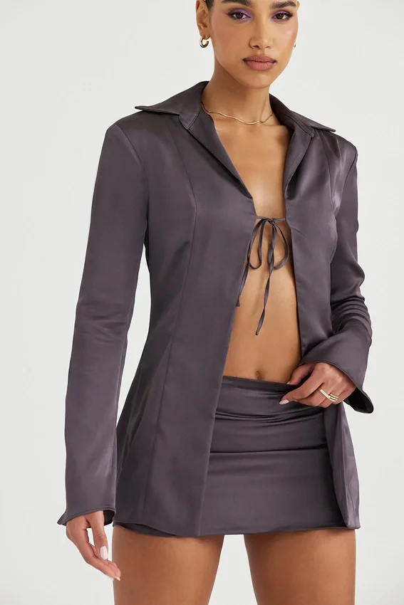 Ailsa Shadow Tie Front Top Ailsa Shadow Tie Front Top