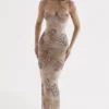 Aiza Cream Floral Print Maxi Dress Aiza Cream Floral Print Maxi Dress