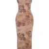Aiza Cream Floral Print Maxi Dress Aiza Cream Floral Print Maxi Dress
