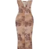 Aiza Cream Floral Print Maxi Dress Aiza Cream Floral Print Maxi Dress