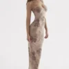Aiza Cream Floral Print Maxi Dress Aiza Cream Floral Print Maxi Dress