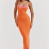Aiza Flame Orange Maxi Dress